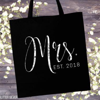 Personalized Mrs Tote | Custom Bride Canvas Bag |..