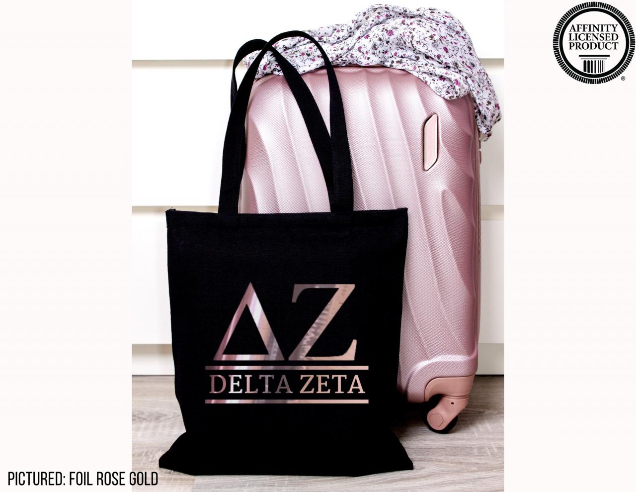 Sorority Tote | Greek Canvas Bag | Letters | Classic Letters | Foil Glitter Metallic | Gold, Rose Gold, Silver | Bid Day | Big Little Gift
