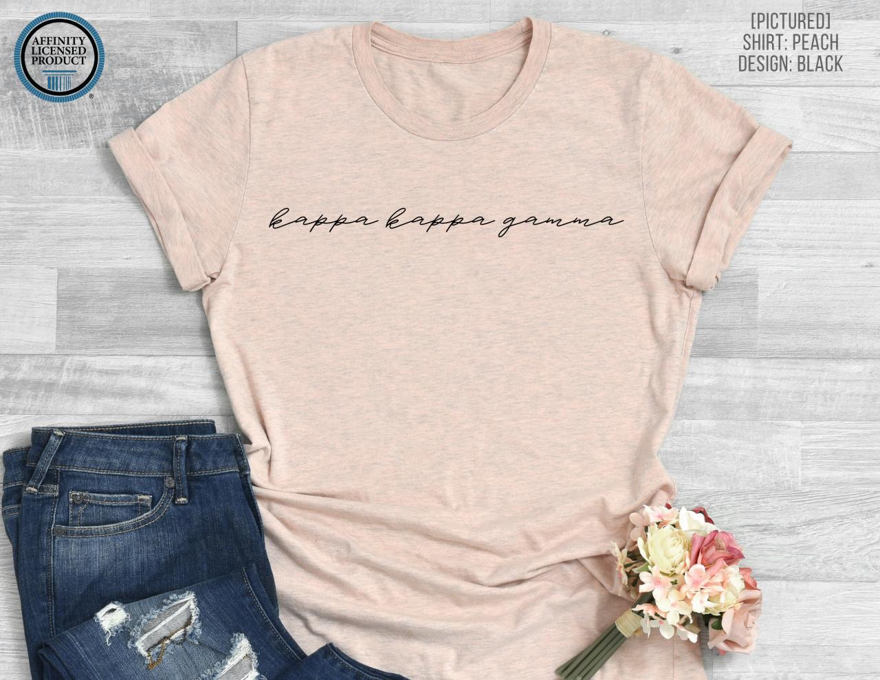Sorority Shirt | Greek Unisex T-shirt | Cute Script Style | Chapter Name | Greek Letters | Foil Glitter Metallic | Bid Day | Big Little Gift